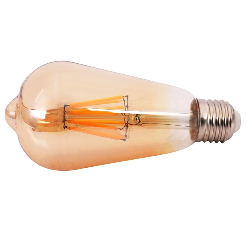 2X dimmerabile E27 8W Retro Vintage filamento ST64 COB LED lampadina lampada colore corpo: copertura dorata