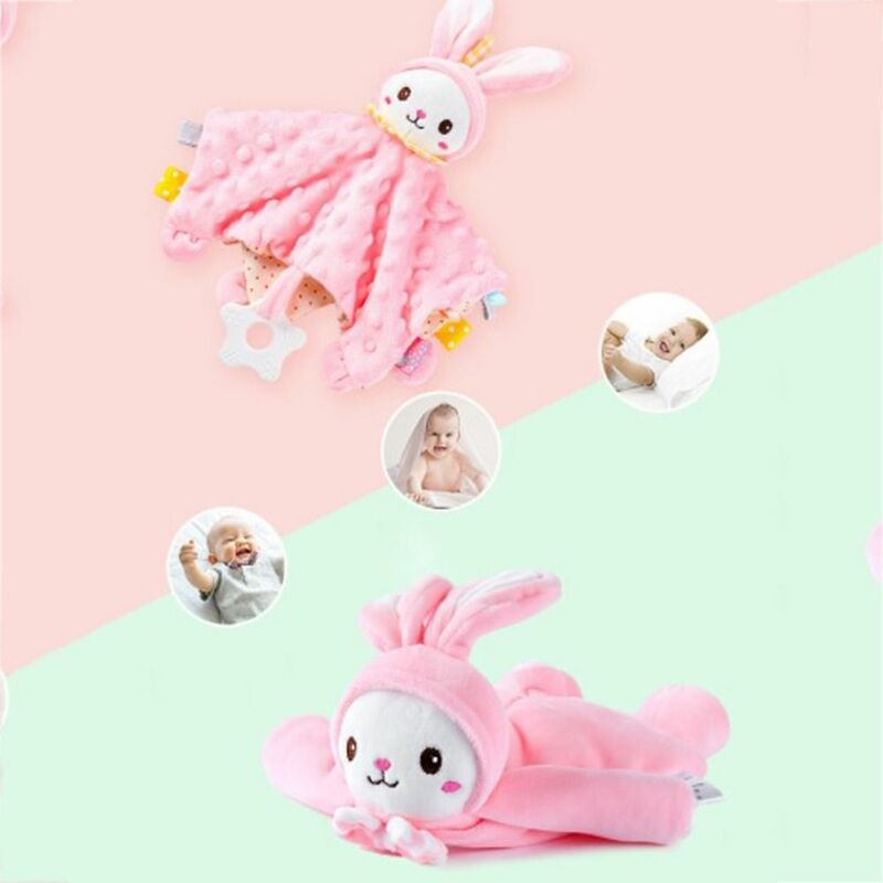Spielzeug Cartoon Hase Säugling Hand Ring Krippe hängen Spielzeug tröstliche Puppe Baby Schlaf puppen Plüsch Stofftiere beruhigendes Handtuch