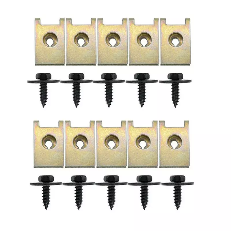 10 Sets Fastener & Screw For BMW Hex Head Tapping Socket Bolt Screw Clips Undertray Splash Guard Exterior Car Accessories