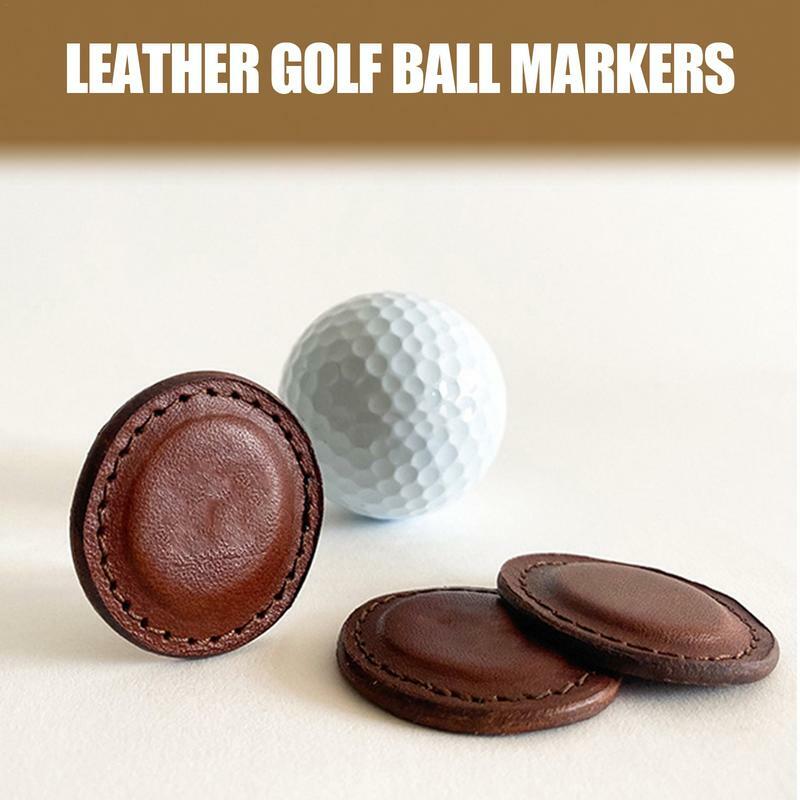 Vintage Lederen Golfbal Marker Met Sterke Magnetische Eigenschappen Ronde Golfbal Positiemarker Golftrainingsapparatuur Cadeau
