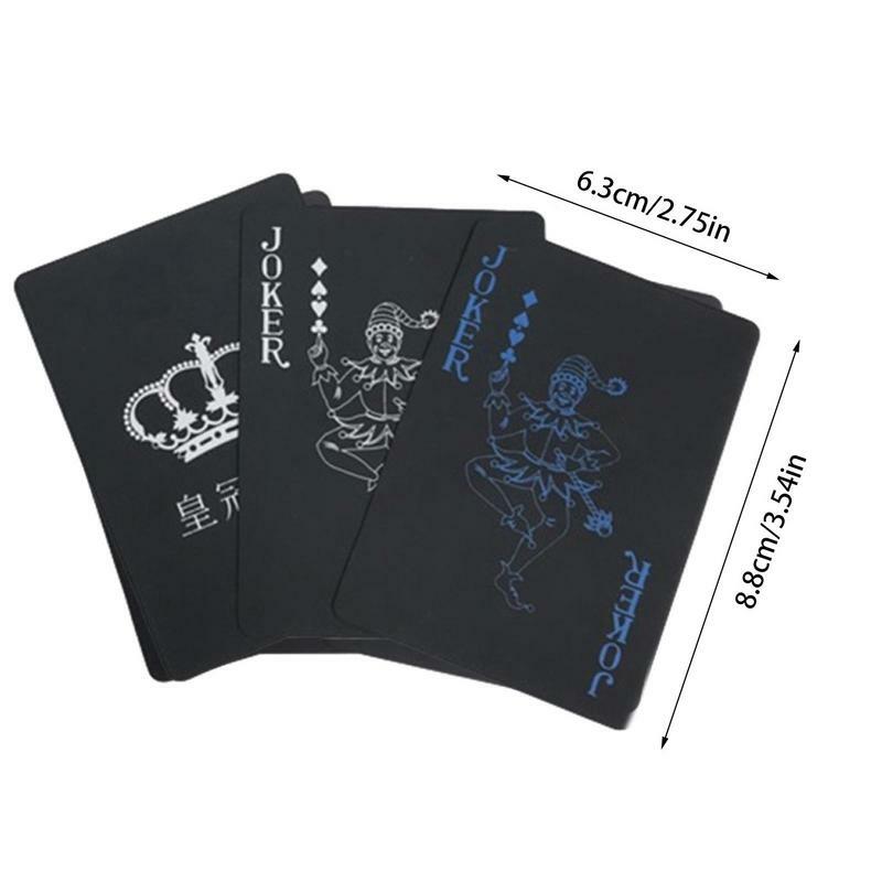 Черные игральные карты покерная игра палуба покерный костюм PP Волшебная Водонепроницаемая колода карт магия