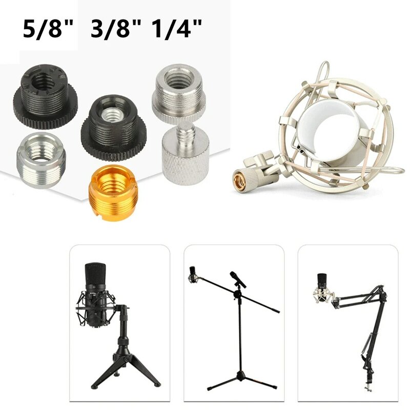 Profesjonalny mikrofon Adapter ze stojakiem 5/8 męskiego do 3/8 1/4 żeńskiego zacisk mocujący śruba gwintowana do mocowania amortyzatorów i ramion wysięgnika