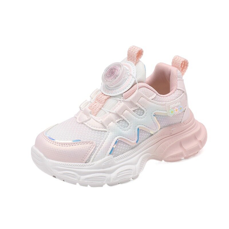 Спортивная обувь для девочек, Новинка лета 2024, Повседневная простая и универсальная сетчатая дышащая обувь для бега