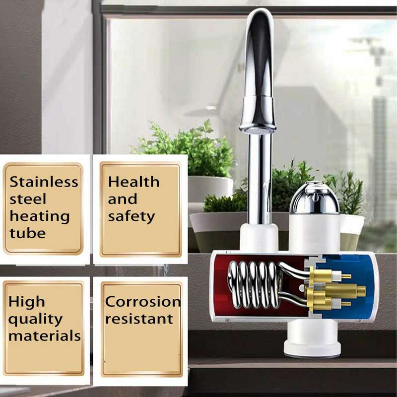Efficient 3000W Temperature Display Instant Hot Water Tap Tankless Electric Faucet Kitchen Instant Hot Electric Water Heater