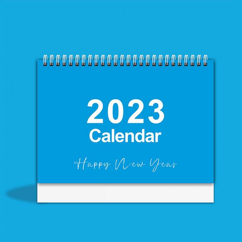 Durável inglês imprimir suprimentos de escritório 2023 desktop em pé calendário mensal acabamento requintado mini calendário para escritório