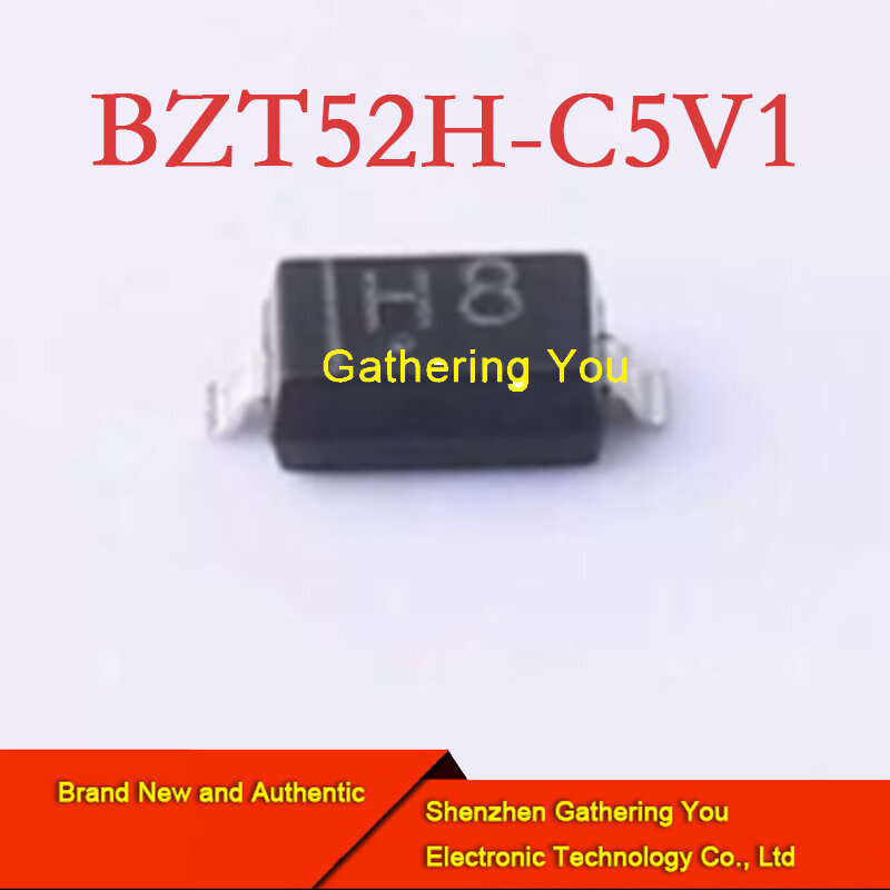 Autêntico BZT52H-C5V1 SOD123 diodo regulador de tensão, novo, autêntico