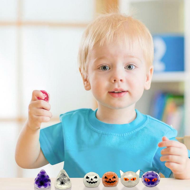 ของเล่นคลายเครียดสำหรับเด็กฮาโลวีนแบบพกพาของเล่นลูกบอลบีบคลายเครียดขนาดเล็กเป็นมิตรกับสิ่งแวดล้อม