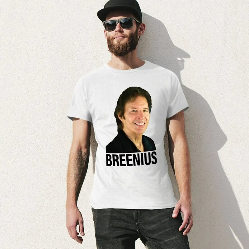 Neil Breen the Breenius 남성용 티셔츠, 그래픽 블라우스, 무지 화이트, 여름 상의