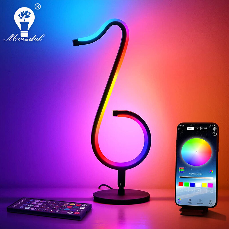 Bluetooth LED Night Light APP Remote Control Desk Lamp/Wall Lamp Bedroom Bedside Game Party Douyin Live RGB Atmosphere Light