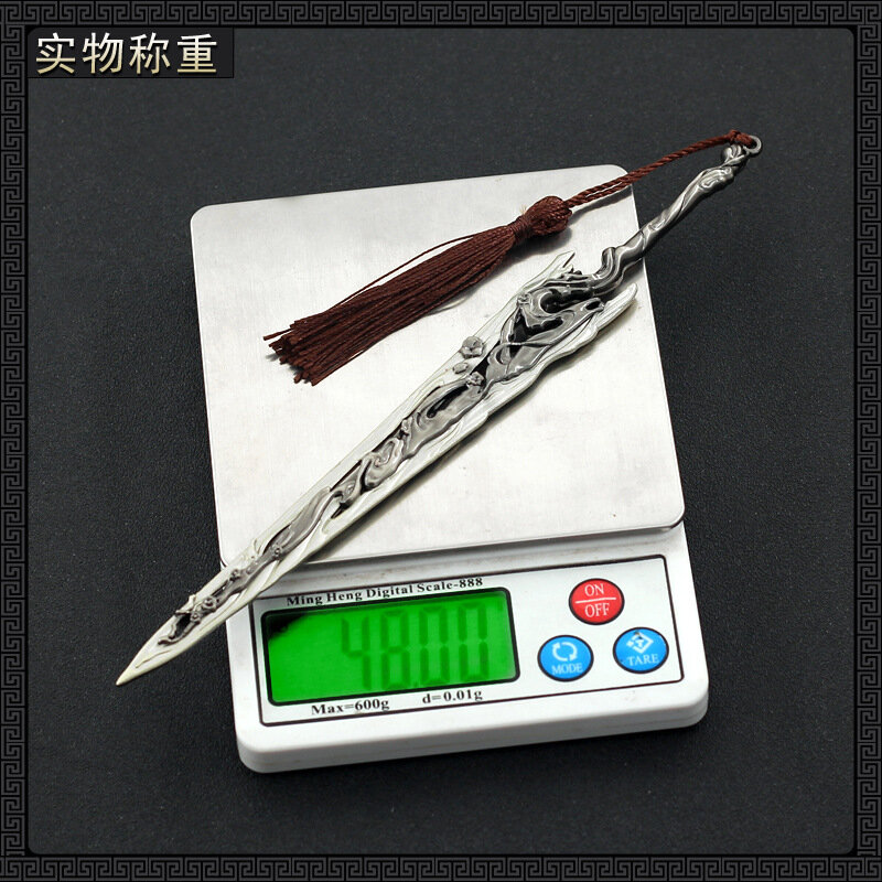 22 سنتيمتر رسالة فتاحة السيف الصينية القديمة هان سلالة السيف سبيكة سلاح قلادة سلاح نموذج يمكن استخدامها للعب الأدوار