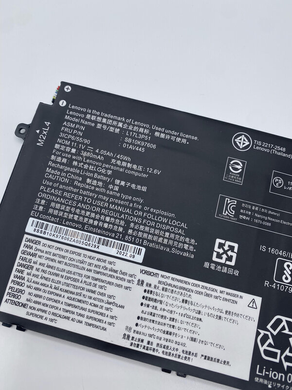 แบตเตอรี่ L17M3P51ใหม่ของแท้สำหรับ Lenovo ThinkPad E14 E15 E480 E485 E495 E580 E585 E490 E590 E595 01AV445 L17M3P52 SB10K79606