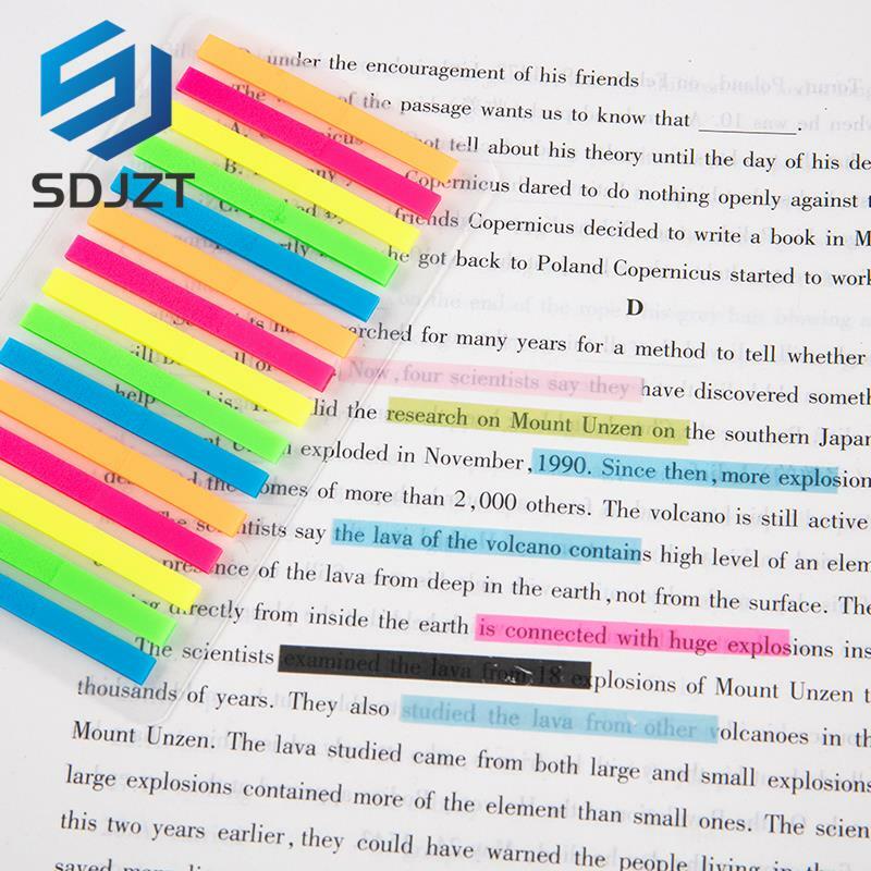 1Pc Mini Memo Pad Bookmarks Fluorescence Self-Stick Notes Index Planner Stationery School Supplies Paper Stickers