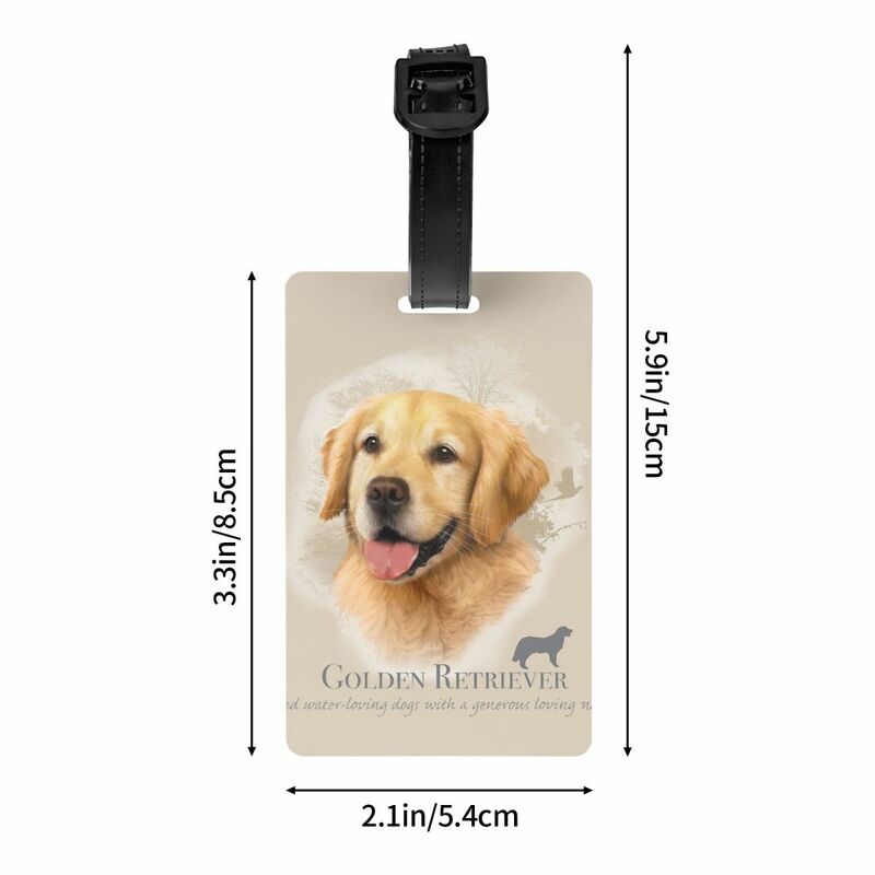 Etiquetas de equipaje personalizadas Golden Retriever para maletas, etiqueta de identificación, cubierta de privacidad de animales para mascotas