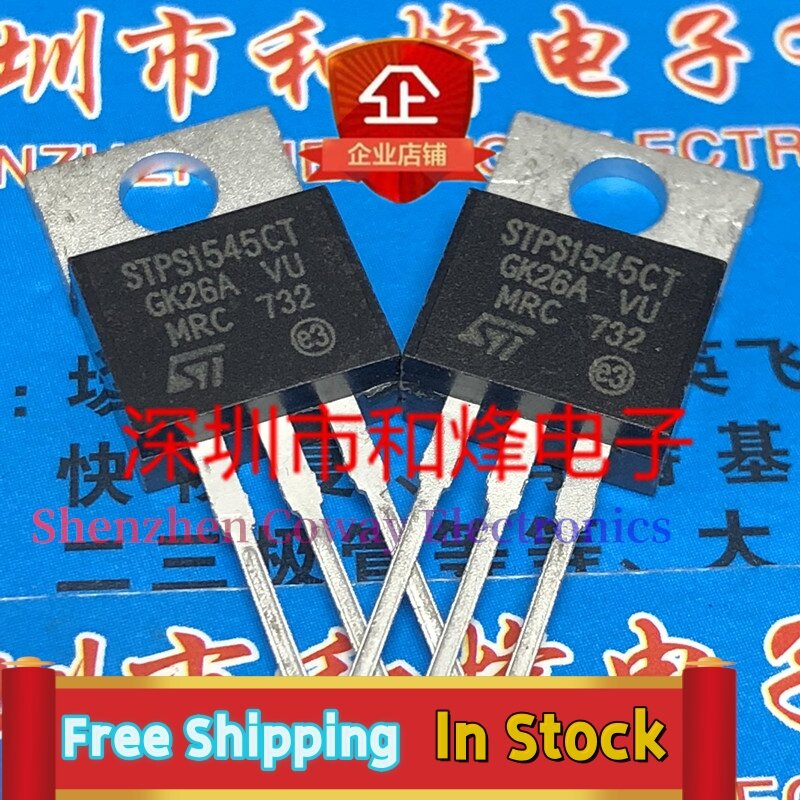 10PCS-30PCS  STPS1545CT  TO-220 45V 15A    In Stock Fast Shipping