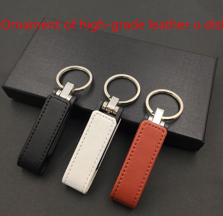 High-grade holster 3 colors Leather key chain U Disk pen drive 32GB/64G/128G 256GB 512GB usb flash drive memory stick pen drive