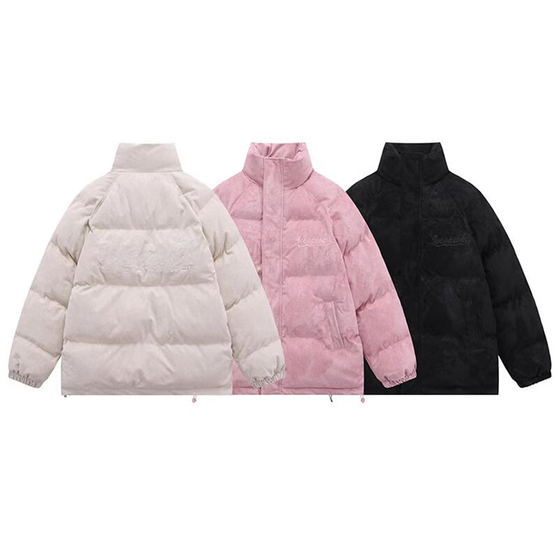 New Jacket Winter Parkas Women Thick Cotton Padded Jackets Stand Collar Solid Color Female Loose American Style Sweet Coats