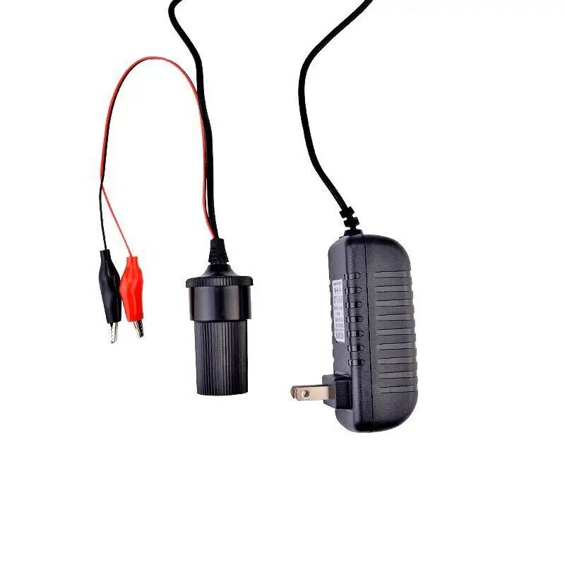 Household Car Charger Cigarette Lighter Base 220V To 12V2A Positive and Negative Clamps Can Test The Voltage Drop Line
