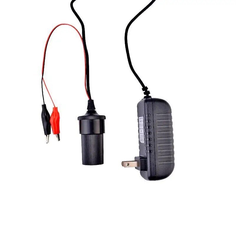 Caricabatterie per auto per uso domestico Base accendisigari da 220V a 12 v2a morsetti positivi e negativi possono testare la linea di caduta di tensione