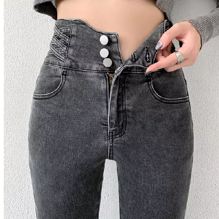 Primavera verão 2023 das mulheres da moda de cintura alta calças jeans largas das mulheres baggy mulher denim capris calças jeans jean mãe