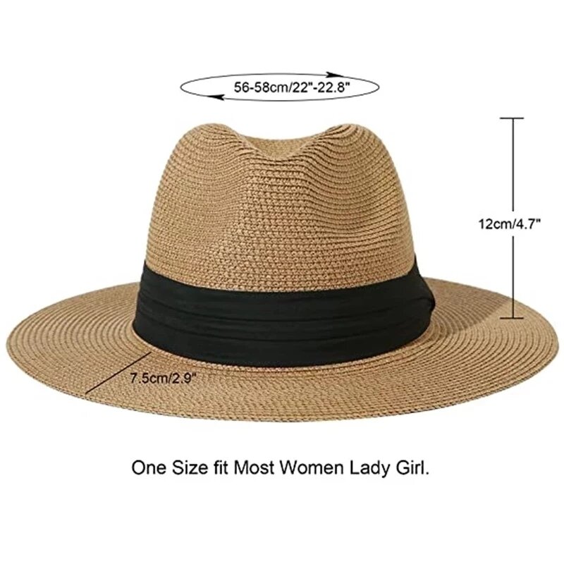 Sombrero de Panamá clásico ajustable hecho a mano, sombreros de sol para mujer y hombre, sombrero de paja de playa para hombres, gorra de protección UV