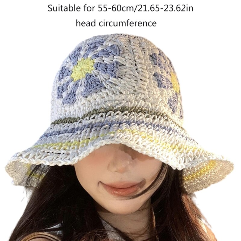 Straw Fishing Hat French Bonnet Hat Women Photography Hat Beach Bucket Sun Hat Dropship