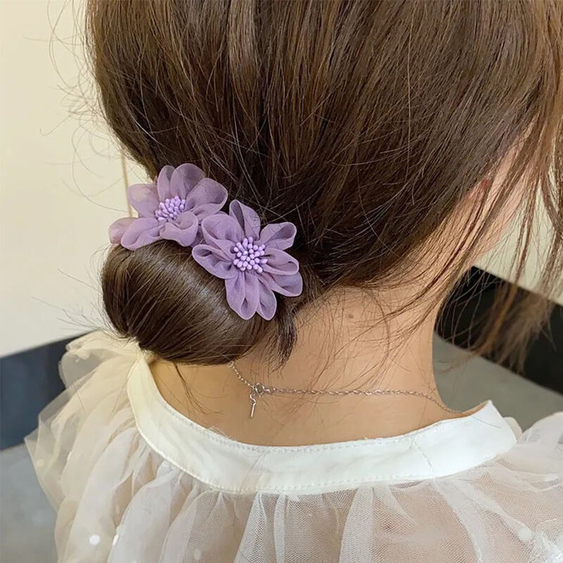 Herramienta de peinado de moda Floral coreana, artefacto de corte de pelo, Bola de cabeza, fabricante de moños, disco, palos para el cabello, accesorios para el cabello