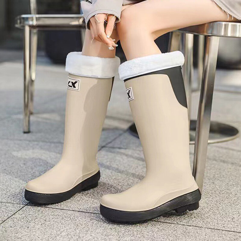 Nuove donne all'aperto quattro stagioni antiscivolo scarpe Casual impermeabili scarpe da pioggia a tubo alto scarpe impermeabili antiscivolo in gomma durevoli