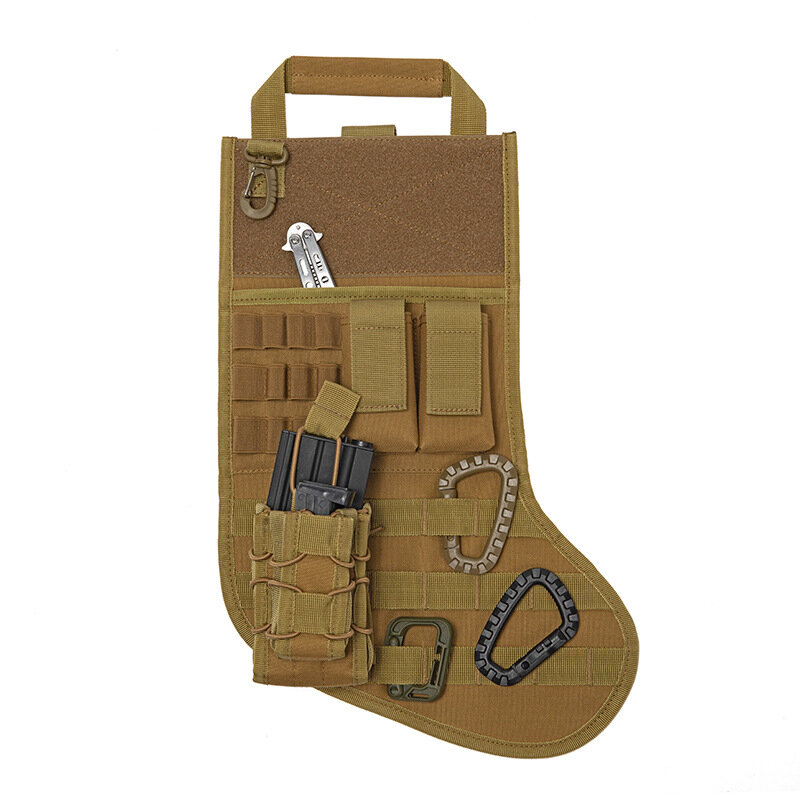 Military Tactical Christmas Gift Socks Bag MOLLE Waist Pouch Hanging Decoration Tote Army Fan Storage Pack Hunting Climbing