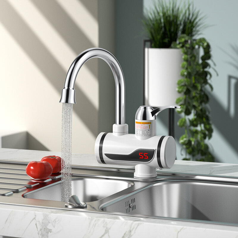 Grifo eléctrico de calefacción rápida para cocina y baño, pantalla Digital instantánea, RX-002