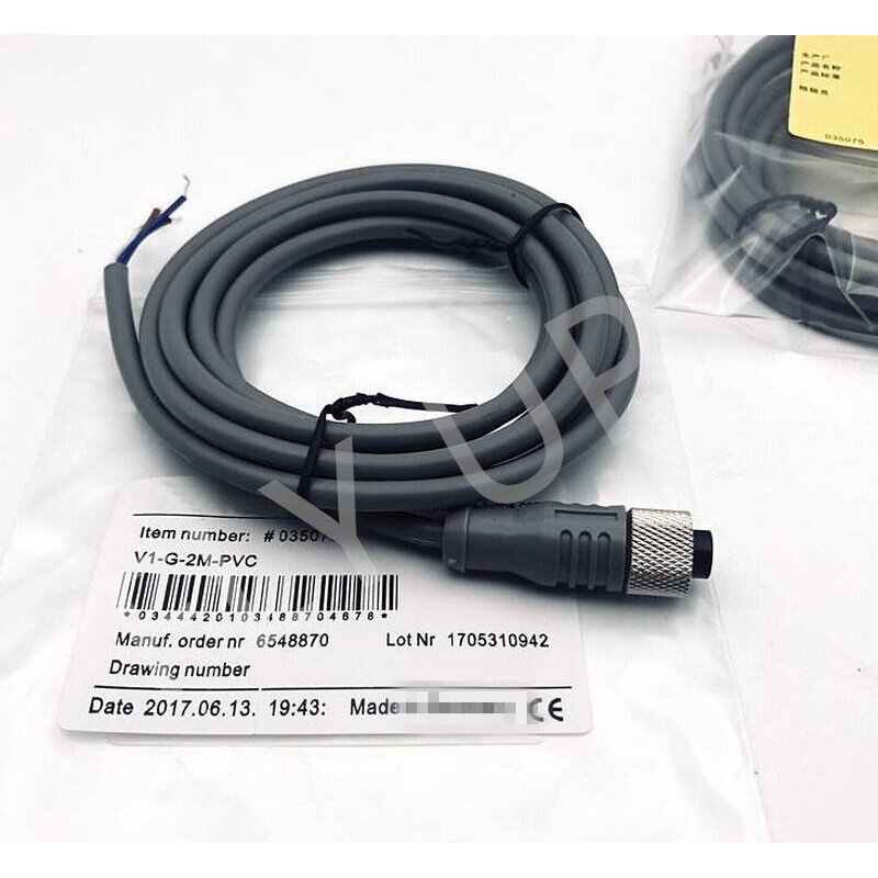 2 Buah Konektor Perempuan V1-G-2M-PVC Kabel PVC 4-Pin M12 untuk Sensor Garansi Berkualitas Tinggi Baru Selama Satu Tahun