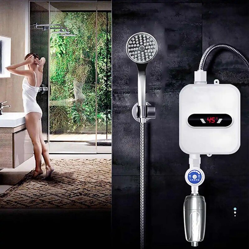 Instant Water Heater Shower Bathroom Faucet Plug Hot Water Heater 3500W Digital Display For Country House