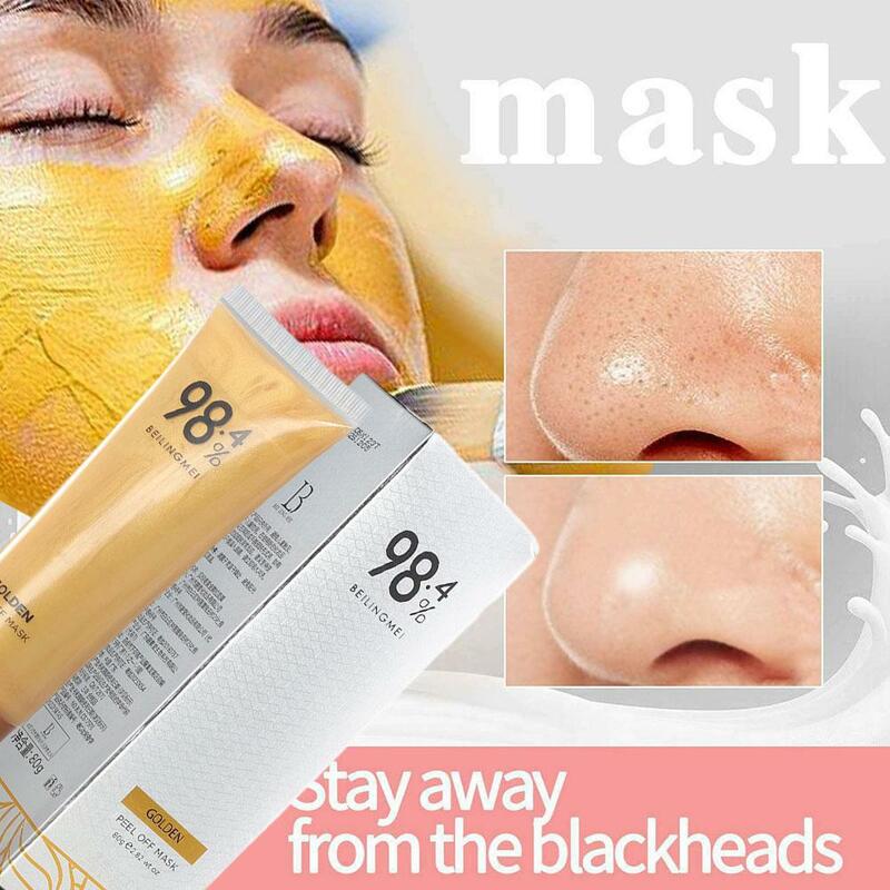 80g Gold Peel Mask Lightens Blackheads Cleanses Pores Tightens Facial Mask Mask Deeply Nose Pores Girl Tightens Cleans Wholesale