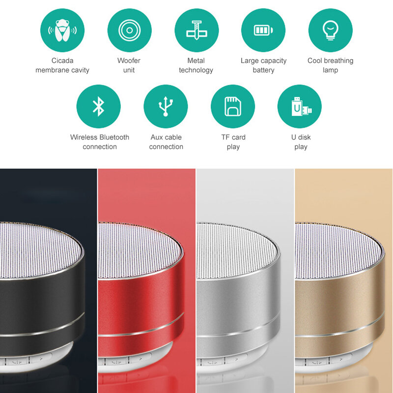 Wireless Bluetooth Audio Small Steel Cannon Subwoofer Mini Portable Gift Card Bluetooth Speaker