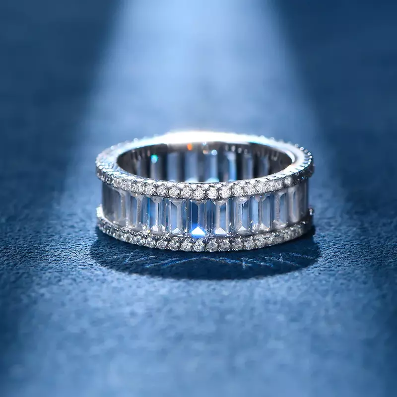2022 nuovo prodotto anello rettangolare in zirconio pieno di diamanti intarsiato per donna piccolo e Versatile, alla moda e minimalista