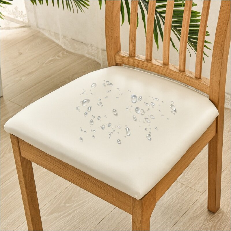 Эластичный чехол из искусственной кожи для обеденного стула, водонепроницаемые чехлы для сидений из искусственной кожи, чехлы для сидений, ...