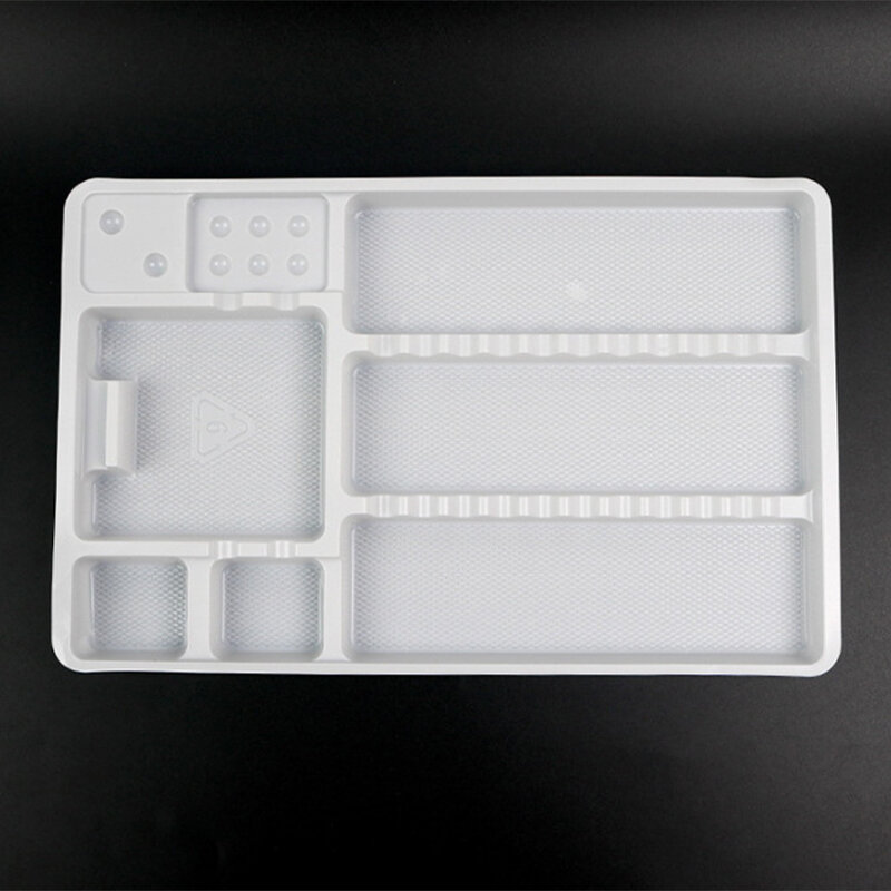 Bandeja desechable de plástico para instrumentos dentales, 1 piezas, caja de instrumentos quirúrgicos, dentadura pequeña y grande, consumible