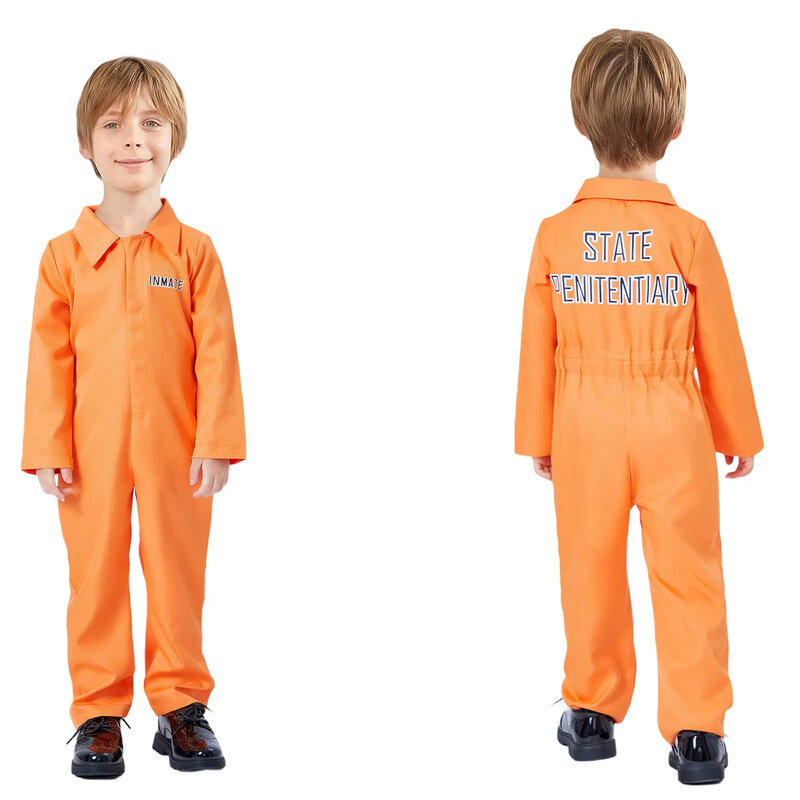 Costumes de Prison Unisexes avec Lettres Imprimées, Combinaison à Manches sulfpour Adultes et Tout-Petits, Tenues de Cosplay de ix