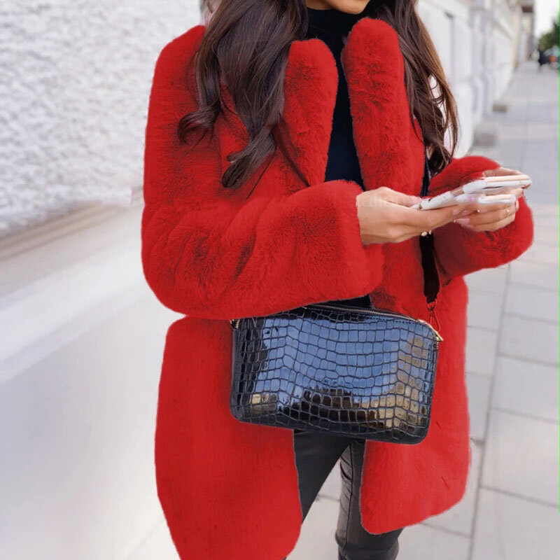 2023 Winter Women New Artificial Fur Coat Luxury Fur Coat Loose Coat Thick Warm Women's Plush Coat