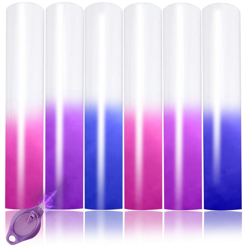 พัฟไวนิลไวนิลเปลี่ยนสีด้วยแสง UV 3D ถ่ายเทความร้อนไวนิล6แผ่นเปลี่ยนสีได้ทนทาน12X10inch