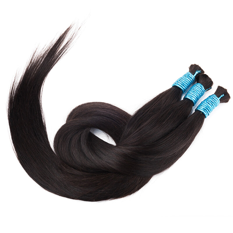 自然で処理されたインドのヘアエクステンション,波状のないエクステンション,人間の髪の毛100% 人毛,送料無料