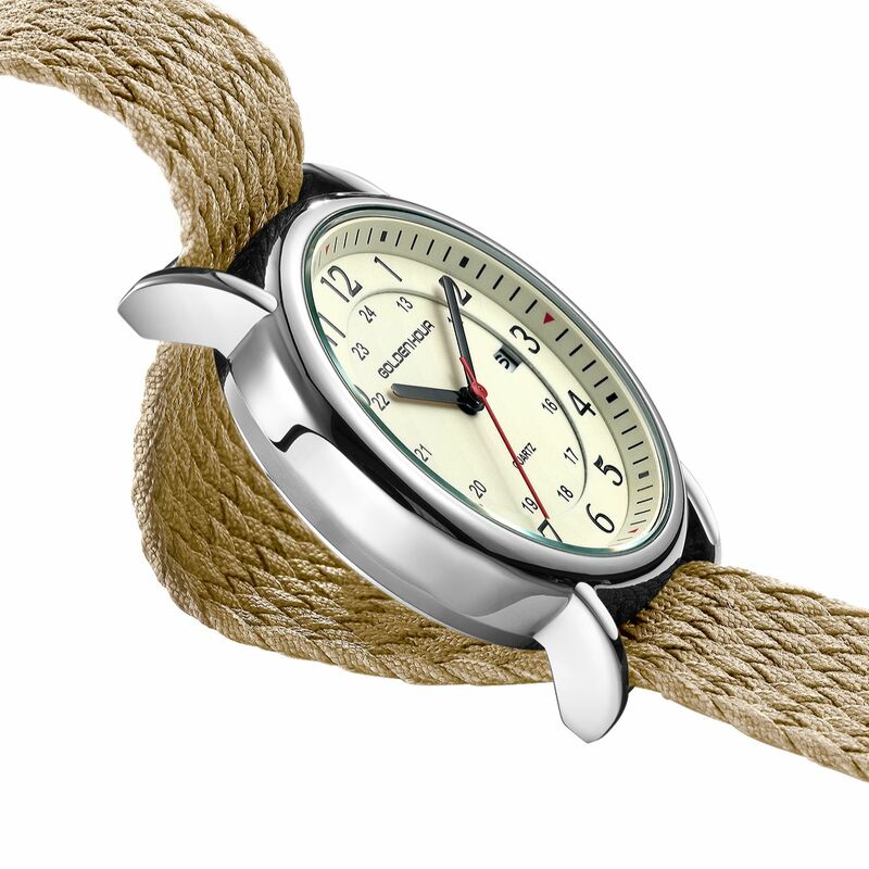 Men Sport Chronograph Quartz Wristwatch Date Military Stop Watch Casual NylonLeather Male New Relogio Masculino