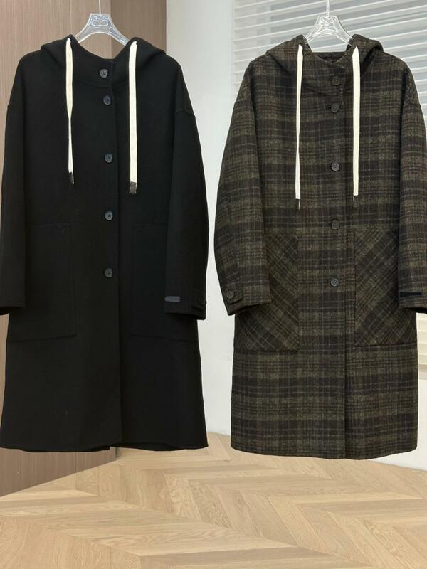 Пальто с капюшоном, модная индивидуальная Повседневная Удобная универсальная Новинка 2024, осень и зима 1031
