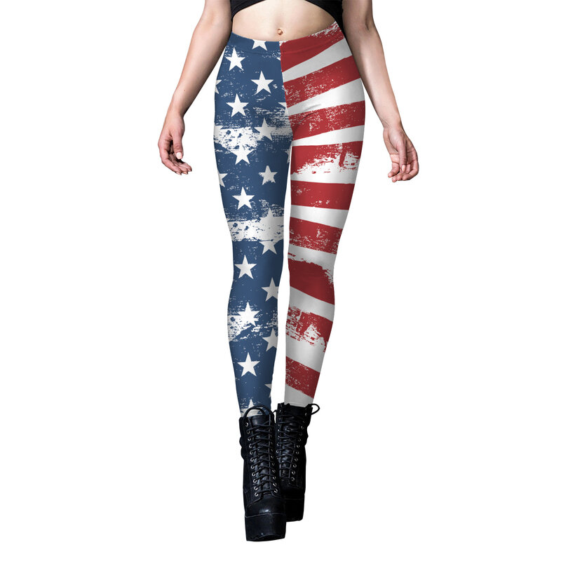 Nadanbao Independence Day Holiday Party Pants Women Tights Digital Printing Leggings Female Elastic Sexy Sports Trousers
