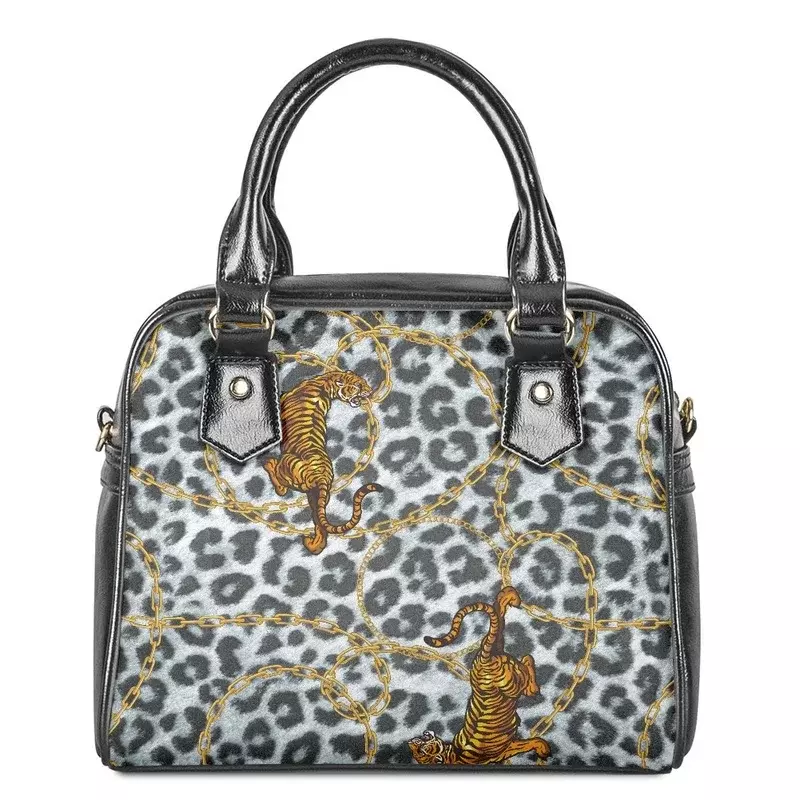 2023 Fashion Rockwind Tiger Iron Chain Print Women Leather Shoulder Handbag Here Wallet Lady Casual Top-handle Bag Crossbody Set