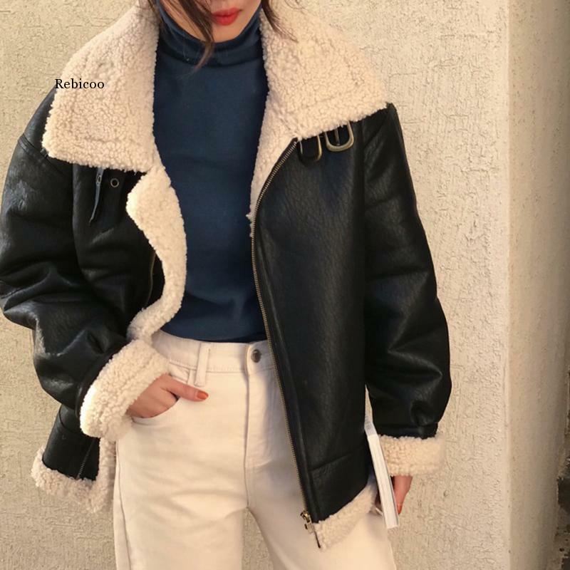 Cappotti di pelliccia in ecopelle da donna giacche di lana donna moda manica lunga spessa capispalla coreana cappotti caldi invernali cappotto corto locomotiva
