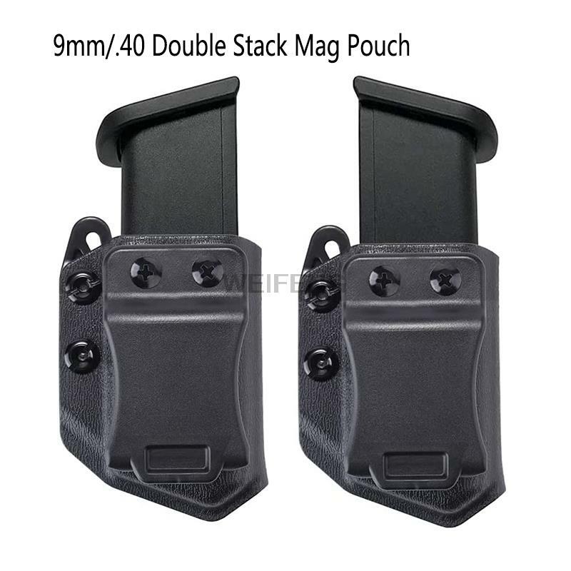 Tactical IWB/OWB 9mm/.40 Double Stack Magazine Pouch for Glock CZ S&W H&K SIG P365 Pistol MAg Magazine Case Airsoft Hunting Gear