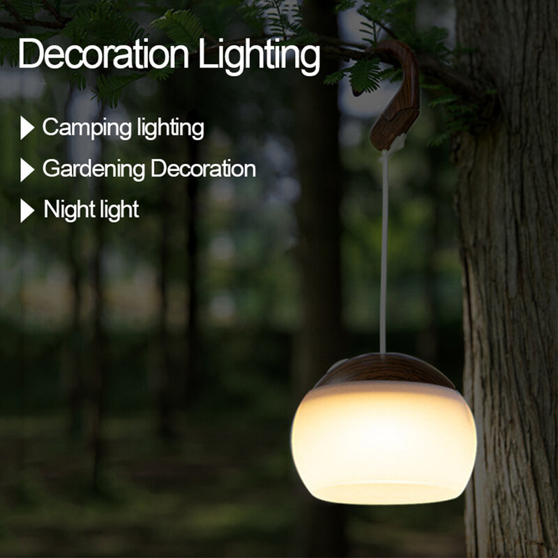 New USB Charging Camping Lantern Protable LED Multifunction Soft Light Three Brightness Hook Outdoor Home Party Atmosphere Lamp