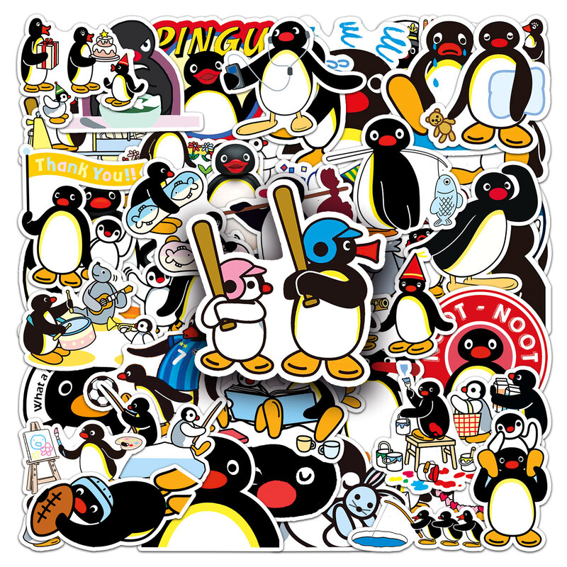 Cute Cartoon Penguin Series Graffiti Adesivos, Adequado para Laptop, Capacetes, Decoração Desktop, Brinquedos DIY, Atacado, 50pcs
