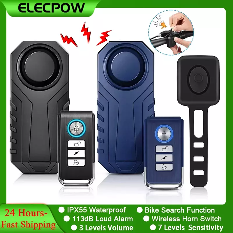 Elecpow Wireless Bicycle Alarm  Remote Control Waterproof Electric Motorcycle Scooter Bike Security Protection Anti theft Alarms
