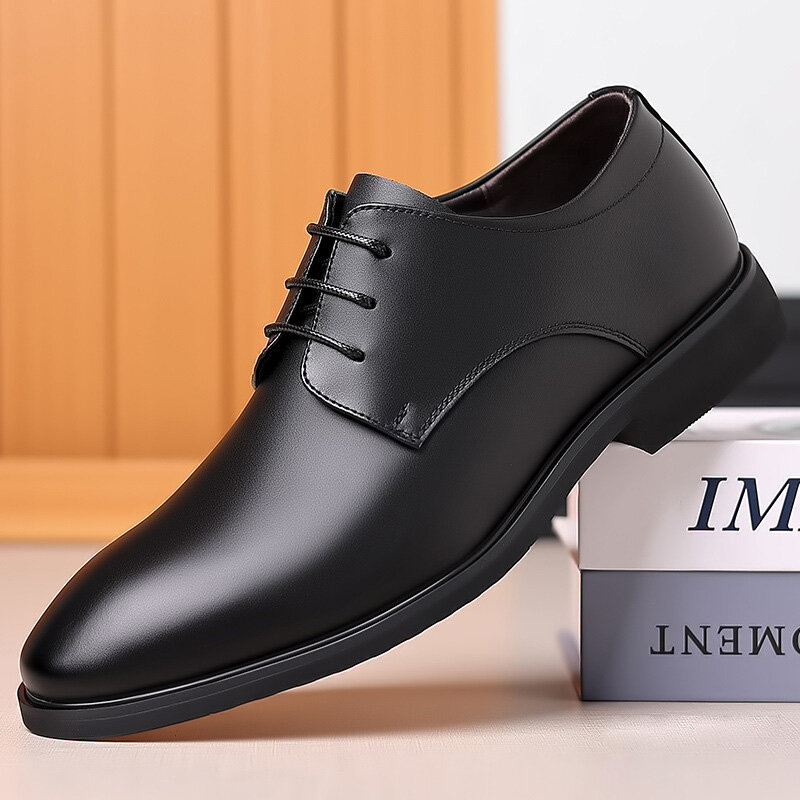 Chaussures provoqué pointues en cuir blanc pour hommes, chaussures Oxford, Parker, affaires, décontracté, mode